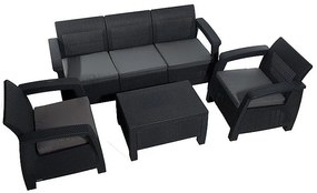Deokork Záhradná ratanová pohovka CORFU LOVE SEAT MAX (antracit)