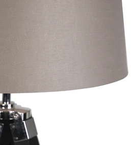 Stojaca lampa trojnožka čierna s tienidlom 45 cm ľanové taupe
