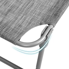 Skladacie lehátko so strieškou, nosnosť do 150 kg, farba greige