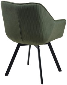 Jedálenská stolička Jordi Cord - zelená
