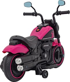 Ramiz Elektrická motorka Chopper FASTER pre deti ružová + FM rádio + audio panel + LED