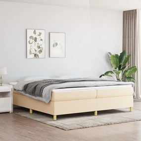 Boxspring posteľ s matracom krémová 200x200 cm látka 3144551