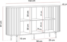 Komoda LYDIA kašmír 150 cm