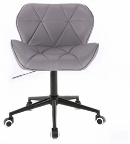 LuxuryForm DESIGN Stolička MILANO na čiernej podstave s kolieskami - šedá