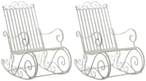 Kovové hojdacie kreslo Smile (SET 2 ks) - Biela antik