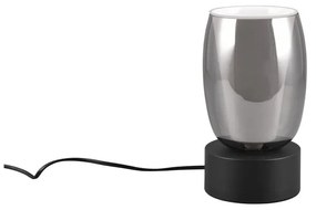 Stolová lampa so skleneným tienidlom v čierno-striebornej farbe (výška 24 cm) Barret – Trio Select