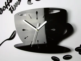 Moderné nástenné hodiny Cup Clock