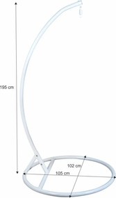 Béžové závesné kreslo PALAK s bielym stojanom