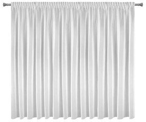Biela záclona na páske ESEL vyrobená z hladkej lesklej látky 350x150 cm