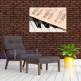 Obraz klavíra s notami (90x60 cm)