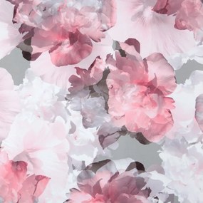 Ružový vintage záves na štipce s motívom kvetov