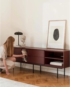 Vínovočervený TV stolík 189x61x42 cm Mod – noo.ma