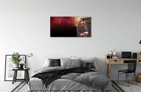 Obraz na skle červené víno 125x50 cm