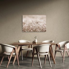 Sklenený obraz - Lúka v hnedých tónoch (70x50 cm)