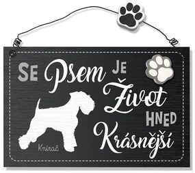 Nekupto Dekorace cedule se psem Knírač