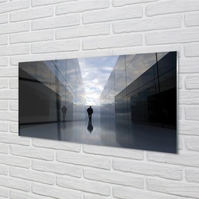 Sklenený obraz zrkadlá neba 125x50 cm