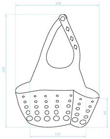 Kuchinox Kuchinox, silikónové vrecko do kuchyne na zavesenie, šedá, LAV-EKO_850M
