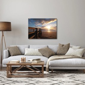 Obraz móla, pláže a more (70x50 cm)
