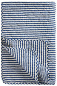 Ib Laursen Prešívaný prehoz Stripes OffWhite/Blue 130 × 180 cm