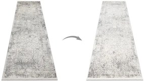 Koberec / behúň DISTIN 0200A sivý / svetlosivý / biely