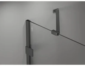 Mexen Lunar-B, pravostranný výklopný sprchový kút 95 x 80 cm, 8mm číre sklo, profil grafit brúsený, 832-095-080-66-00-P