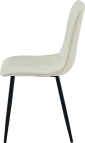 Krémová jedálenská stolička LIBRA s čiernymi nohami