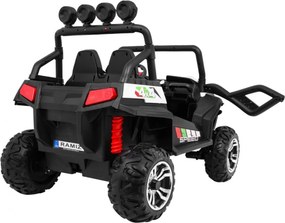 Ramiz Terénna bugina Strong pre deti biela + pohon 4x4 + diaľkové ovládanie + nosič batožiny + rádio MP3 + LED
