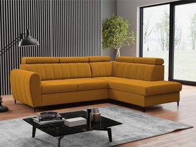Rohová sedačka Potazuro L (horčicová) (s úl. priestorom) (p)
