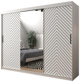 Skriňa Jodełka 2 250 biely/biely/čierna