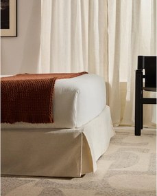 Biela čalúnená dvojlôžková posteľ bez čela 180x200 cm Jaira – Kave Home