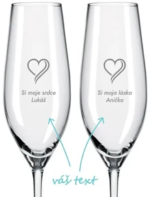 Svadobné poháre na sekt Láska 2 ks
