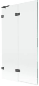 Mexen Lunar L, 2-krídlová vaňová zástena ľavá 100 x 150 cm, číre sklo, grafitová, 897L-100-100-66-00-L