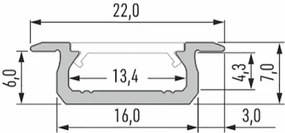Led-Labs LED profil LUMINES typ Z nerez elox 3m