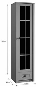 Tempo Kondela Vitrína, sivá, PROVANCE W1S