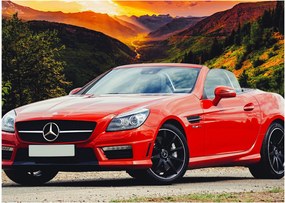 Obraz - červený Mercedes (70x50 cm)