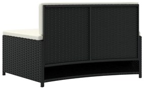 Záhradné taburetky s podložkami 2 ks čierne polyratan