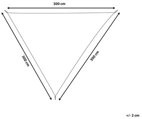 Tieniaca plachta v tvare trojuholníka 300 x 300 x 300 cm krémová biela LUKKA Beliani