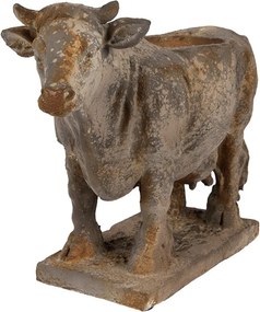 Šedý antik dekoračný kvetináč Cow Brocante - 36*15*28 cm