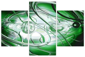 Zelený abstraktný obraz (90x60 cm)