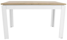 Kondela Rozkladací stôl, biela/dub wotan 135-184x86 cm, VILGO