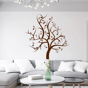 Veselá Stena Samolepka Hudobný strom Farba: hnědá, Veľkosť: 100 x 100 cm