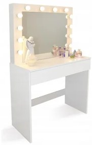Sammer Kvalitný toaletný stolík v bielej farbe s LED svetlami 5901292689452