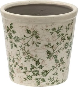 Keramický obal na kvetináč so zelenými kvetmi Ganni green L - Ø16*16 cm