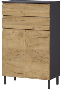 Tmavosivá kúpeľňová skrinka v dekore duba 60x97 cm Salinas - Germania