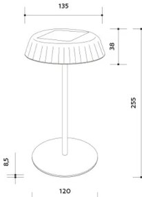 LED Stmievateľná solárna nabíjacia stolná lampa VIVIEN LED/3W/5V 2700K IP54 biela