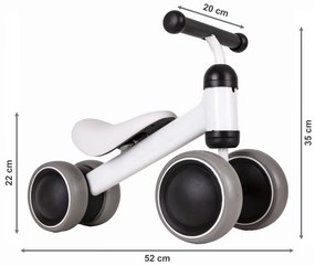 Detské odrážadlo v bielej farbe Ecotoys