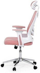 Kancelárska otočná stolička ROSE — sieť / látka, ružová