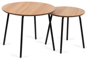 Okrúhle konferenčné stolíky v prírodnej farbe v súprave 2 ks ø 55 cm Luke – Bonami Essentials