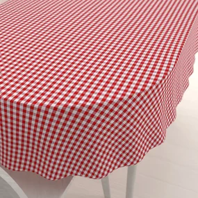 Biante Bavlnený oválny obrus Olivia OL-008 Červeno-biela kocka malá 140x220 cm