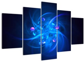 Moderný obraz modrej abstrakcie (150x105 cm)
